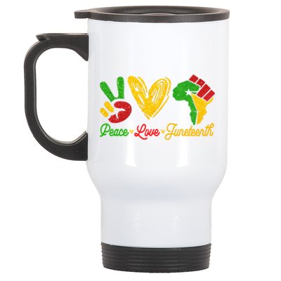 Peace Love Juneteenth Funny Black History Month Gift Stainless Steel Travel Mug