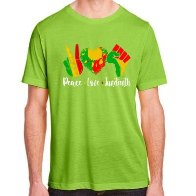 Peace Love Juneteenth Funny Black History Month Graphic Funny Gift Adult ChromaSoft Performance T-Shirt