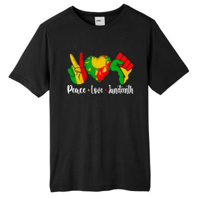 Peace Love Juneteenth Funny Black History Month Graphic Funny Gift Tall Fusion ChromaSoft Performance T-Shirt