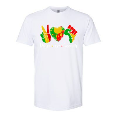 Peace Love Juneteenth Funny Black History Month Graphic Funny Gift Softstyle CVC T-Shirt