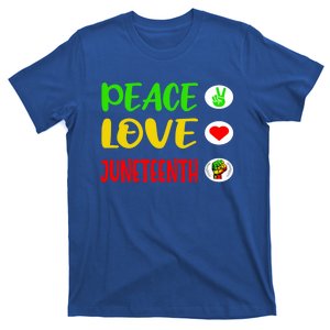 Peace Love Juneteenth Pride Black Cute Black History Month Meaningful Gift T-Shirt