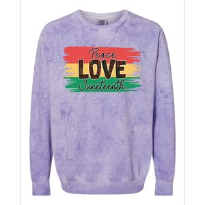 Peace Love Junenth 1865 Gift Colorblast Crewneck Sweatshirt