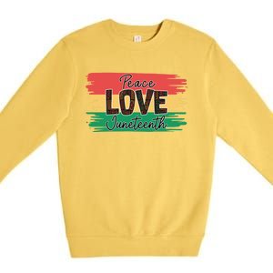 Peace Love Junenth 1865 Gift Premium Crewneck Sweatshirt