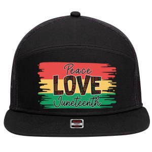 Peace Love Junenth 1865 Gift 7 Panel Mesh Trucker Snapback Hat