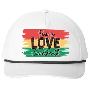 Peace Love Junenth 1865 Gift Snapback Five-Panel Rope Hat