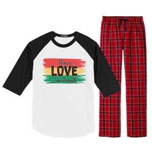 Peace Love Junenth 1865 Gift Raglan Sleeve Pajama Set