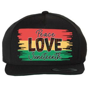 Peace Love Junenth 1865 Gift Wool Snapback Cap