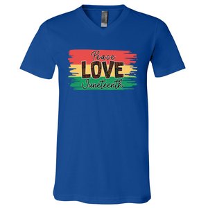 Peace Love Junenth 1865 Gift V-Neck T-Shirt