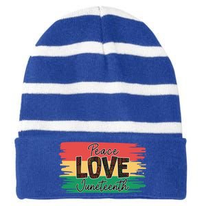 Peace Love Junenth 1865 Gift Striped Beanie with Solid Band