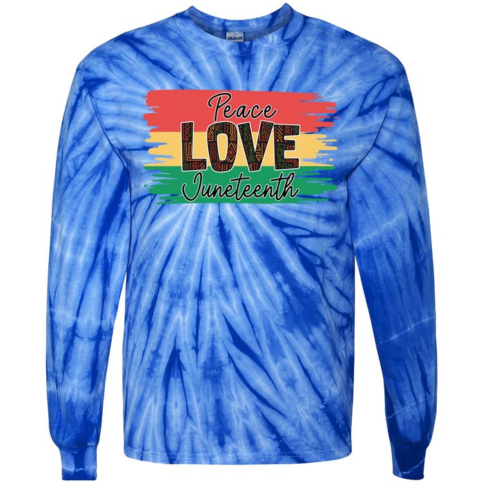 Peace Love Junenth 1865 Gift Tie-Dye Long Sleeve Shirt