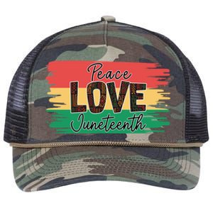 Peace Love Junenth 1865 Gift Retro Rope Trucker Hat Cap