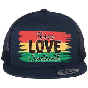 Peace Love Junenth 1865 Gift Flat Bill Trucker Hat