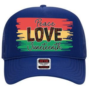 Peace Love Junenth 1865 Gift High Crown Mesh Back Trucker Hat