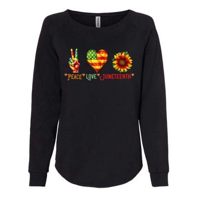 Peace Love & Junenth June 19th Freedom Day Womens California Wash Sweatshirt