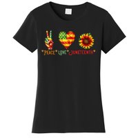 Peace Love & Junenth June 19th Freedom Day Women's T-Shirt