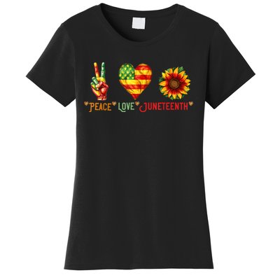 Peace Love & Junenth June 19th Freedom Day Women's T-Shirt