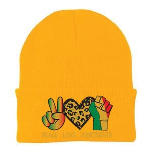 Peace Love Junenth June 19th 1865 Junenth Freedom Day Cool Gift Knit Cap Winter Beanie