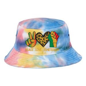 Peace Love Junenth June 19th 1865 Junenth Freedom Day Cool Gift Tie Dye Newport Bucket Hat