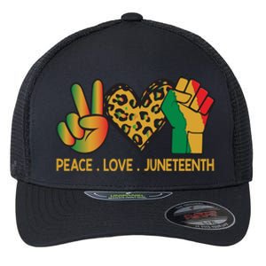 Peace Love Junenth June 19th 1865 Junenth Freedom Day Cool Gift Flexfit Unipanel Trucker Cap