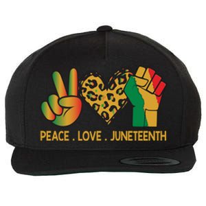 Peace Love Junenth June 19th 1865 Junenth Freedom Day Cool Gift Wool Snapback Cap