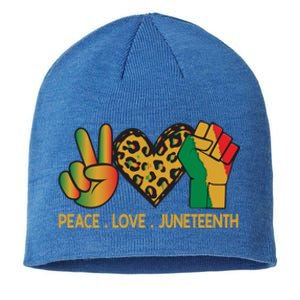 Peace Love Junenth June 19th 1865 Junenth Freedom Day Cool Gift Sustainable Beanie