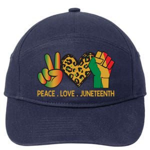 Peace Love Junenth June 19th 1865 Junenth Freedom Day Cool Gift 7-Panel Snapback Hat