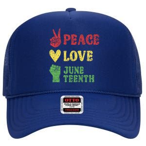 Peace Love Junenth Africa Black 1865 Junenth Gift High Crown Mesh Back Trucker Hat