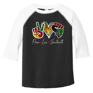 Peace Love Juneteenth Black Pride Freedom 4th Of July Toddler Fine Jersey T-Shirt