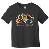 Peace Love Juneteenth Black Pride Freedom 4th Of July Toddler T-Shirt