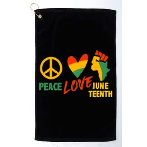 Peace Love Juneteenth 1865 African Woman American Freedom Gift African Pride Platinum Collection Golf Towel