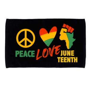 Peace Love Juneteenth 1865 African Woman American Freedom Gift African Pride Microfiber Hand Towel