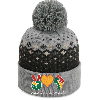 Peace Love Juneteenth Independence Black History Blm African Gift The Baniff Cuffed Pom Beanie