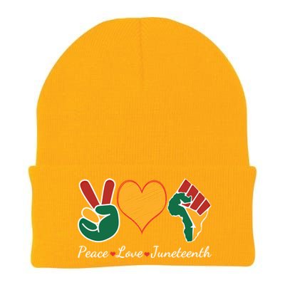 Peace Love Juneteenth Independence Black History Blm African Gift Knit Cap Winter Beanie