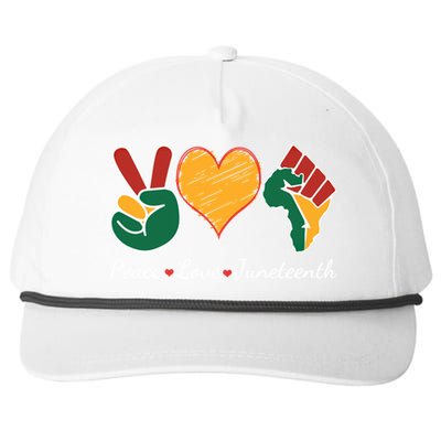 Peace Love Juneteenth Independence Black History Blm African Gift Snapback Five-Panel Rope Hat