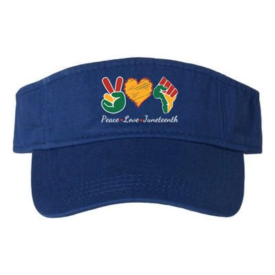 Peace Love Juneteenth Independence Black History Blm African Gift Valucap Bio-Washed Visor