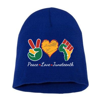 Peace Love Juneteenth Independence Black History Blm African Gift Short Acrylic Beanie