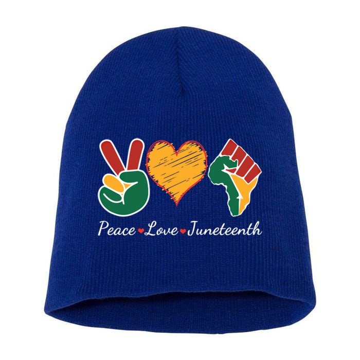 Peace Love Juneteenth Independence Black History Blm African Gift Short Acrylic Beanie