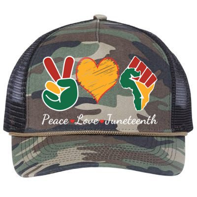 Peace Love Juneteenth Independence Black History Blm African Gift Retro Rope Trucker Hat Cap