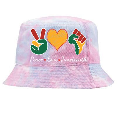 Peace Love Juneteenth Independence Black History Blm African Gift Tie-Dyed Bucket Hat