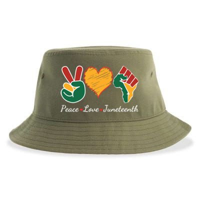 Peace Love Juneteenth Independence Black History Blm African Gift Sustainable Bucket Hat