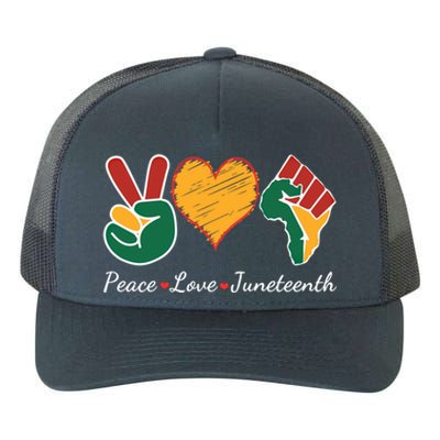 Peace Love Juneteenth Independence Black History Blm African Gift Yupoong Adult 5-Panel Trucker Hat