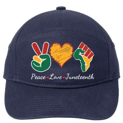 Peace Love Juneteenth Independence Black History Blm African Gift 7-Panel Snapback Hat