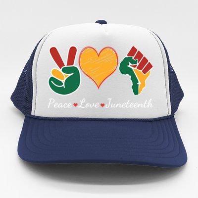 Peace Love Juneteenth Independence Black History Blm African Gift Trucker Hat