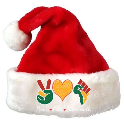 Peace Love Juneteenth Independence Black History Blm African Gift Premium Christmas Santa Hat