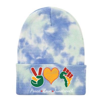 Peace Love Juneteenth Independence Black History Blm African Gift Tie Dye 12in Knit Beanie