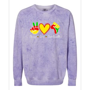 Peace Love Juneteenth Black Pride Freedom Independence Gift African Pride Colorblast Crewneck Sweatshirt