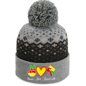 Peace Love Juneteenth Black Pride Freedom Independence Gift African Pride The Baniff Cuffed Pom Beanie