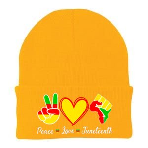 Peace Love Juneteenth Black Pride Freedom Independence Gift African Pride Knit Cap Winter Beanie