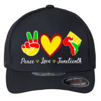 Peace Love Juneteenth Black Pride Freedom Independence Gift African Pride Flexfit Unipanel Trucker Cap