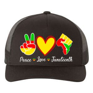 Peace Love Juneteenth Black Pride Freedom Independence Gift African Pride Yupoong Adult 5-Panel Trucker Hat